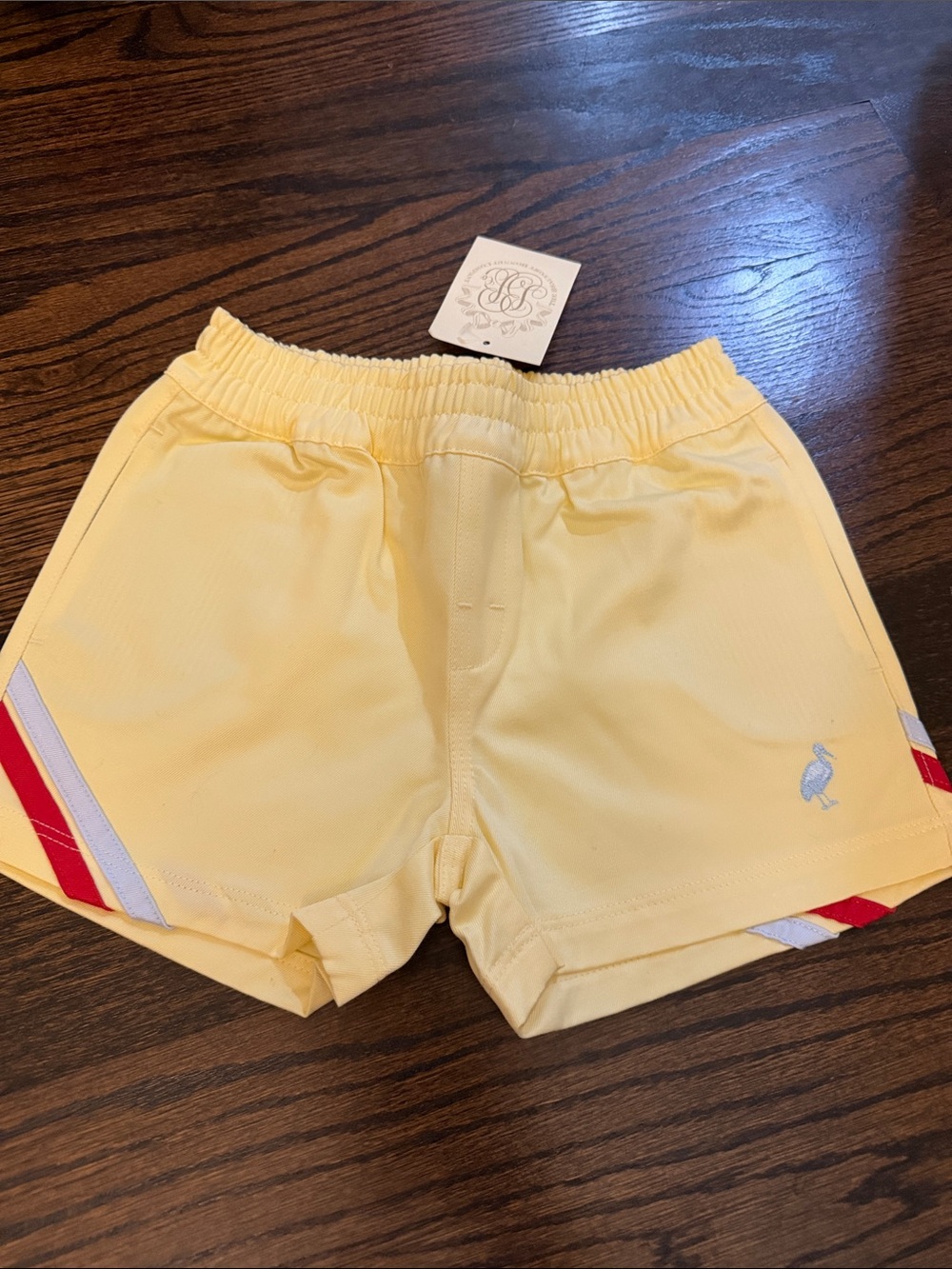 The Beaufort Bonnet Company Yellow Shorts with Red & White Trim Sheffield